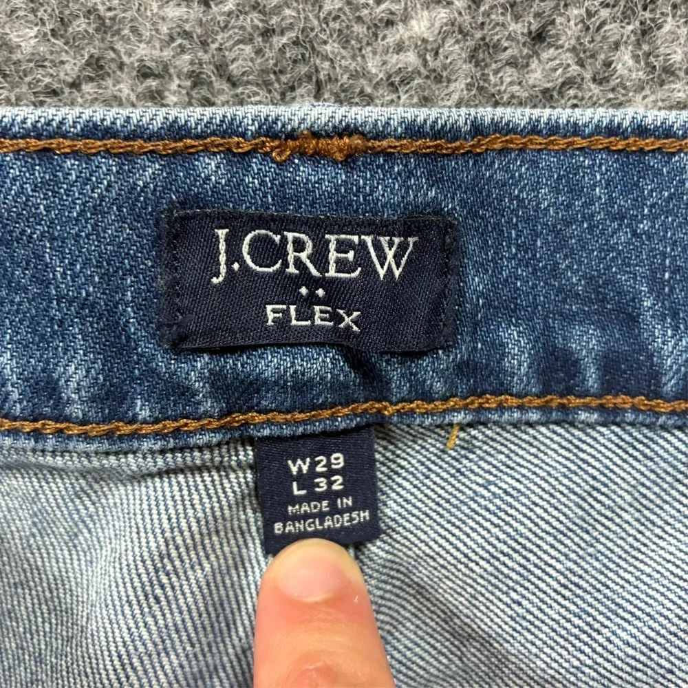 J. Crew Flex Mens Jeans Size 29x32 Blue Denim Slim Stretch Casual Low Rise - Picture 3 of 10
